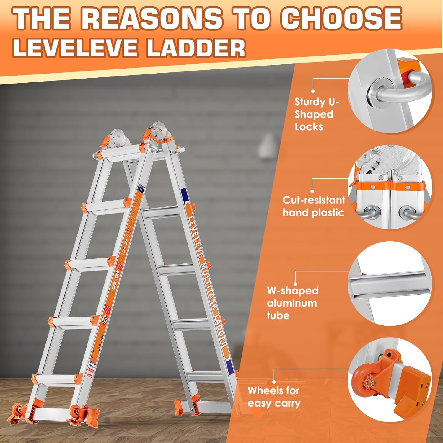 Multi Position 4-Step Ladder (330lbs Capacity)