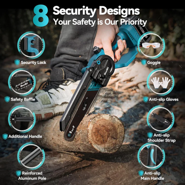 2 in 1 Cordless Pole Saw & Mini Chainsaw (Up to 15.8ft / 4.57 meters)