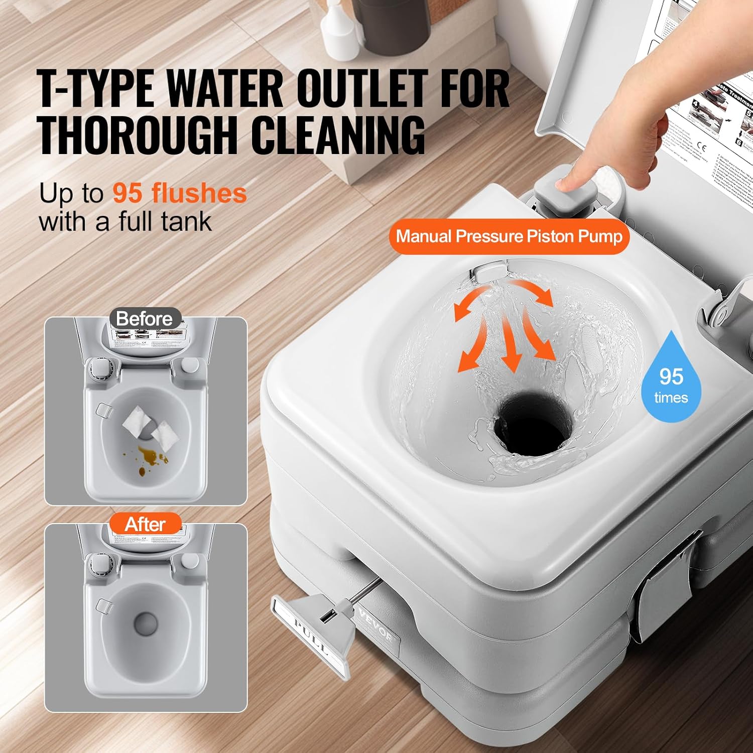 Portable Toilet for Camping (Supports up to 330lbs)