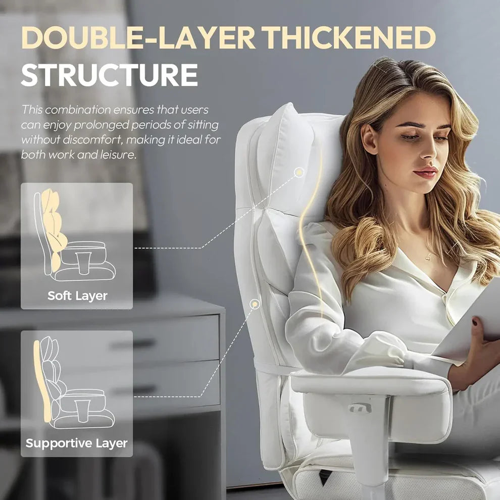 Office Chair with Lumbar Support, Adjustable Armrests & Footrest