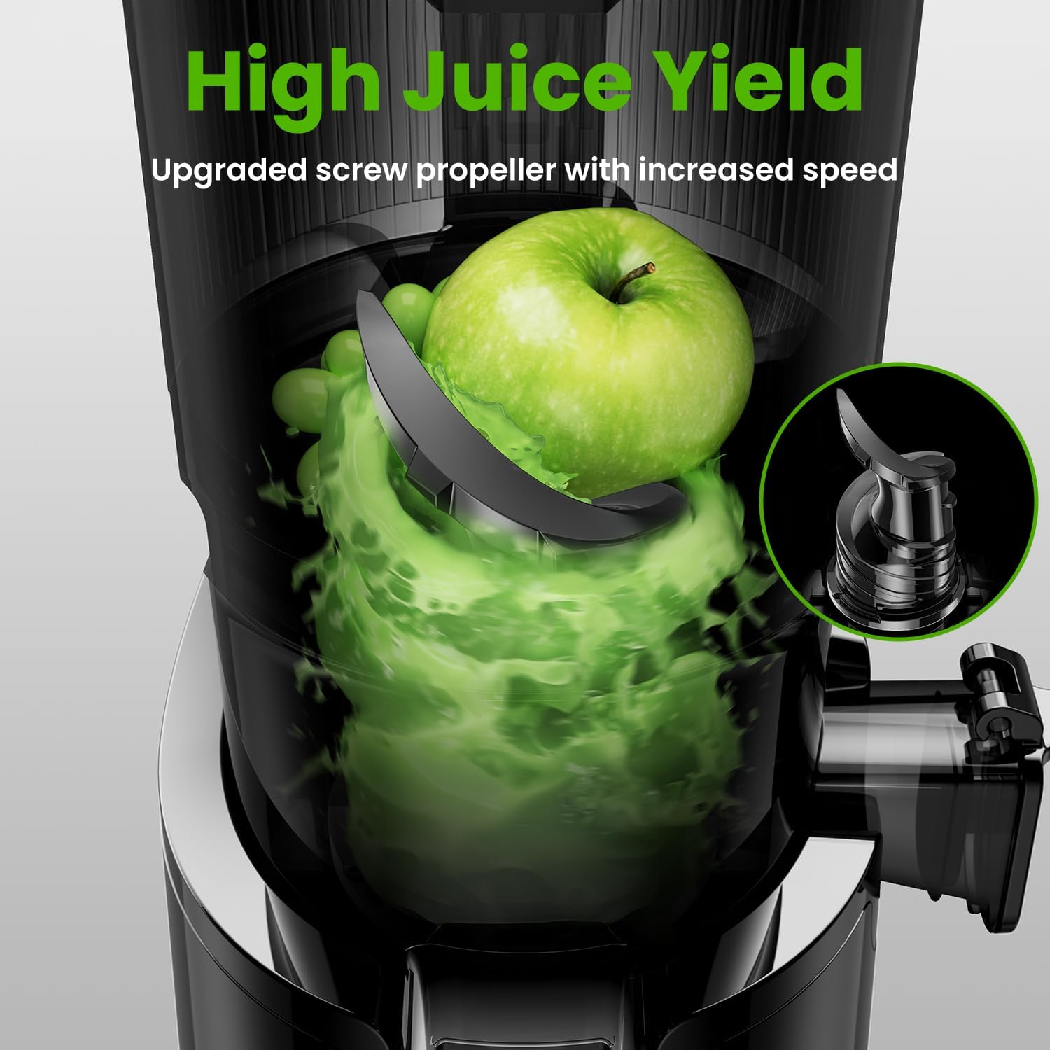 Cold Press Juicer EasyFruit + 10 Glass Bottles + Cleaning Kit