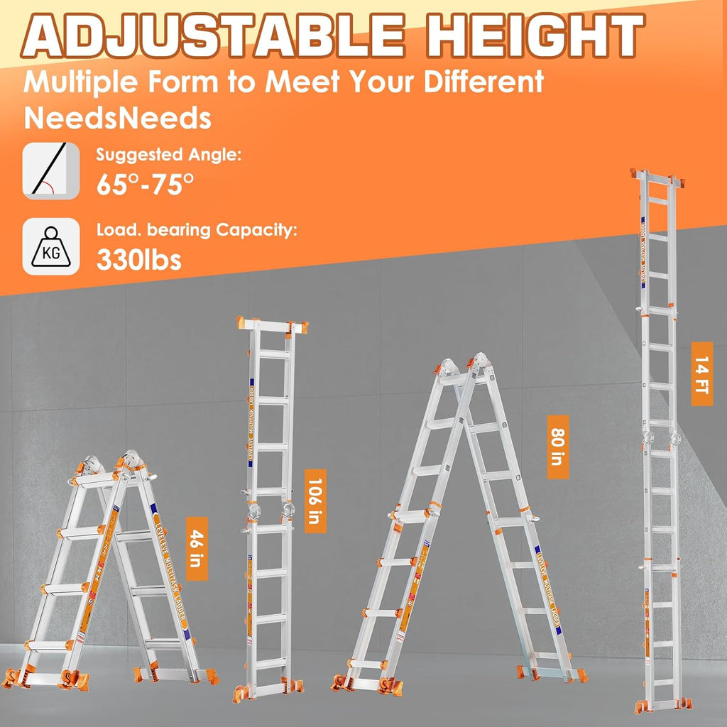 Multi Position 4-Step Ladder (330lbs Capacity)