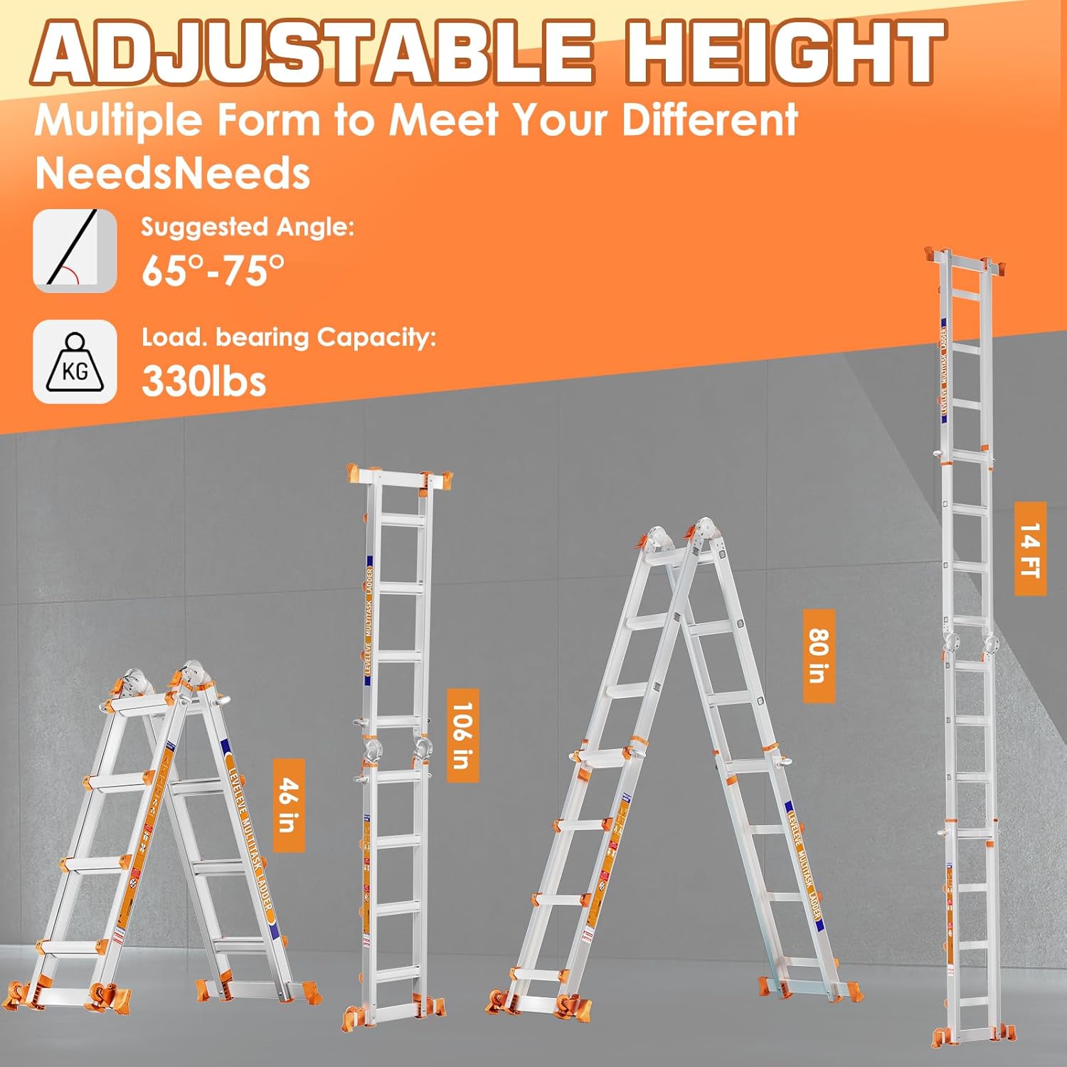Multi Position 4-Step Ladder (330lbs Capacity)
