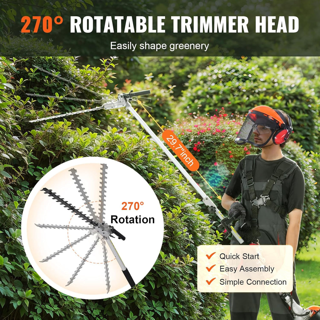 52cc Gas-Powered 6-in-1 Multi-Functional Trimmer