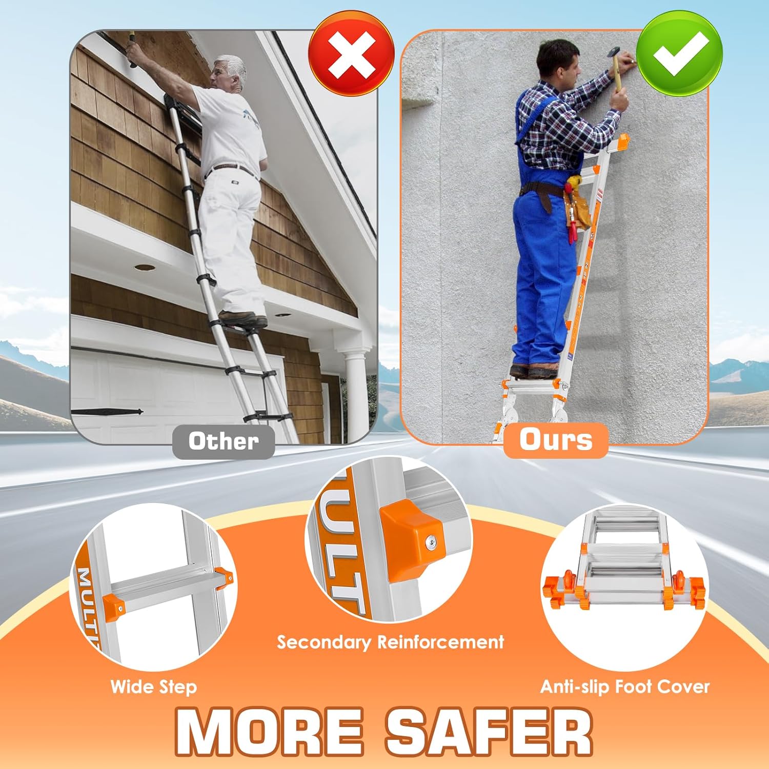 Multi Position 4-Step Ladder (330lbs Capacity)