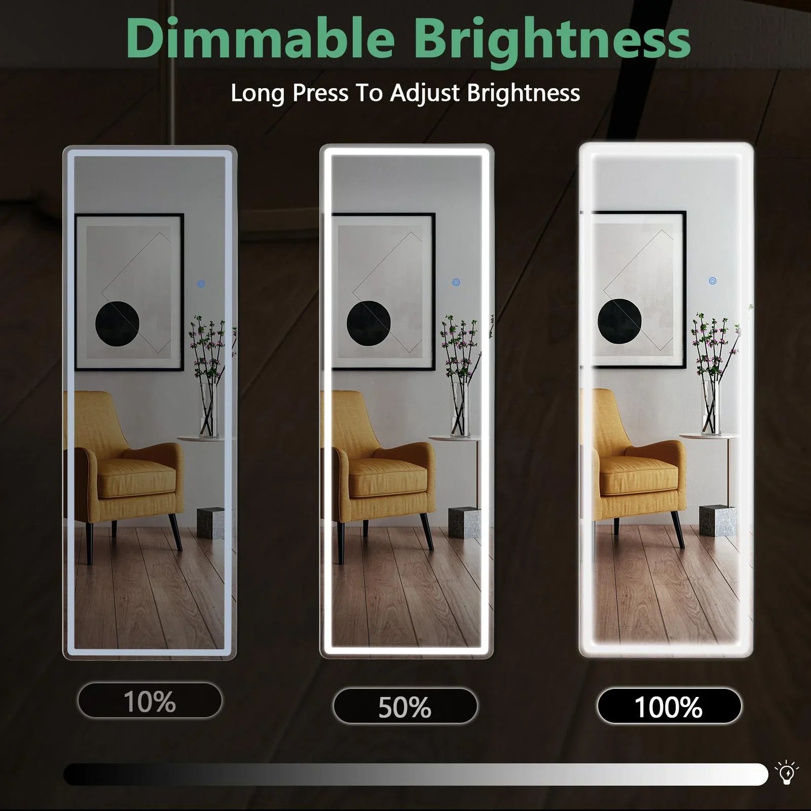 Tevolle LED Full-Length Mirror (162 x 53 cm)