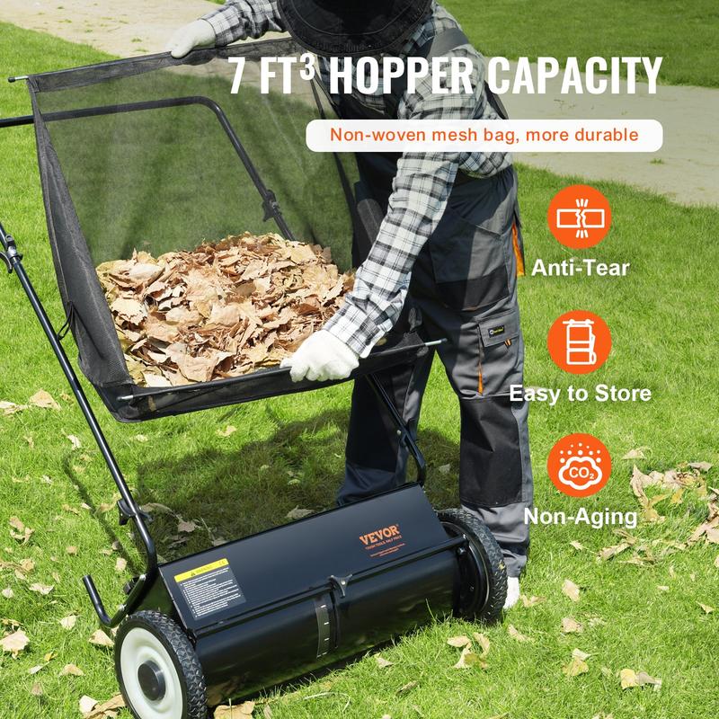 Push Lawn Sweeper | 26 inch (66 cm) Leaf & Grass Collector
