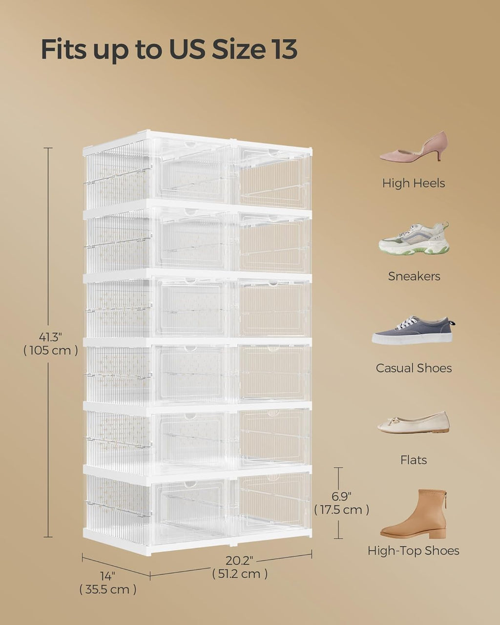 Pack of Foldable Shoe Boxes