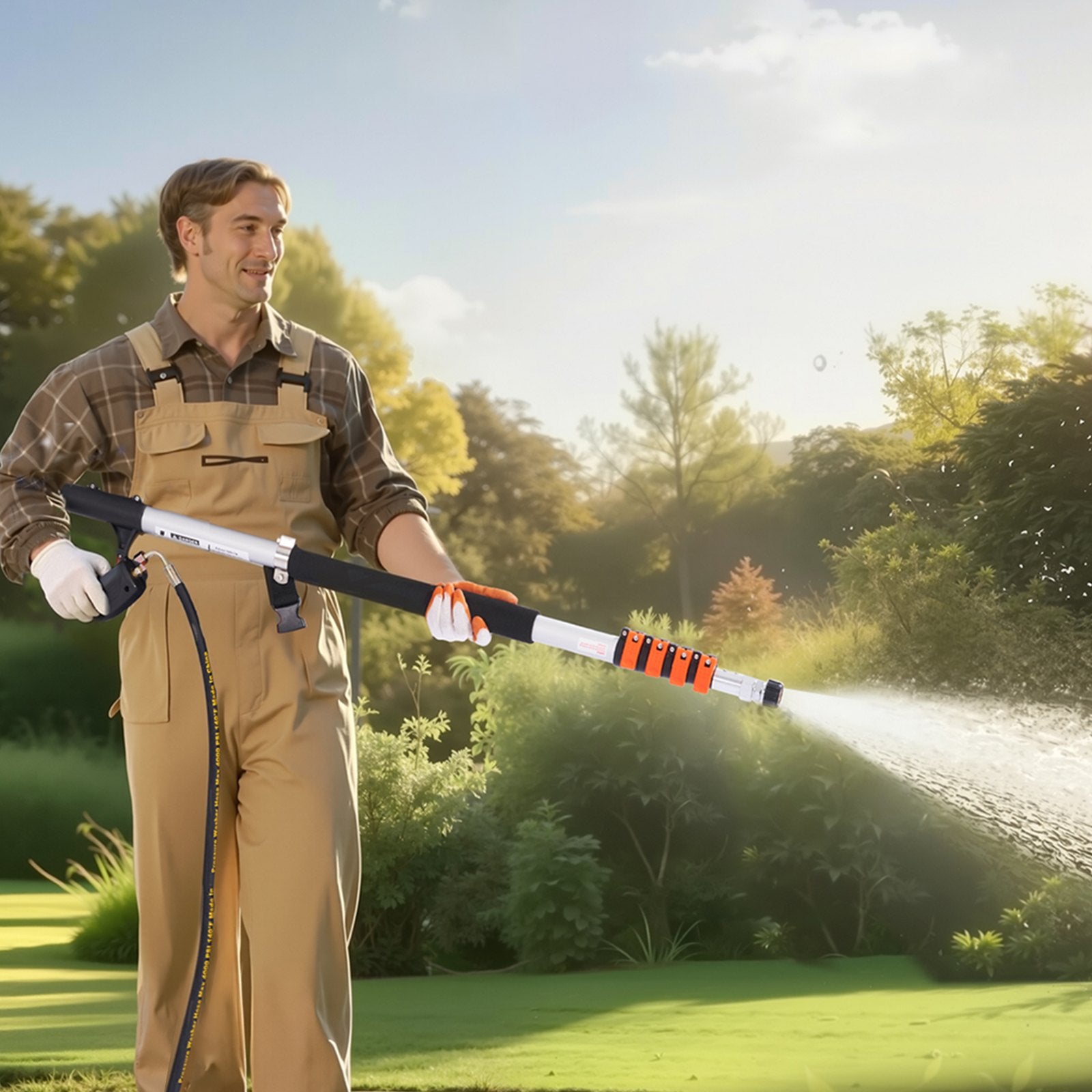 Pressure Washer Telescoping Wand, 24 ft, 4000 PSI