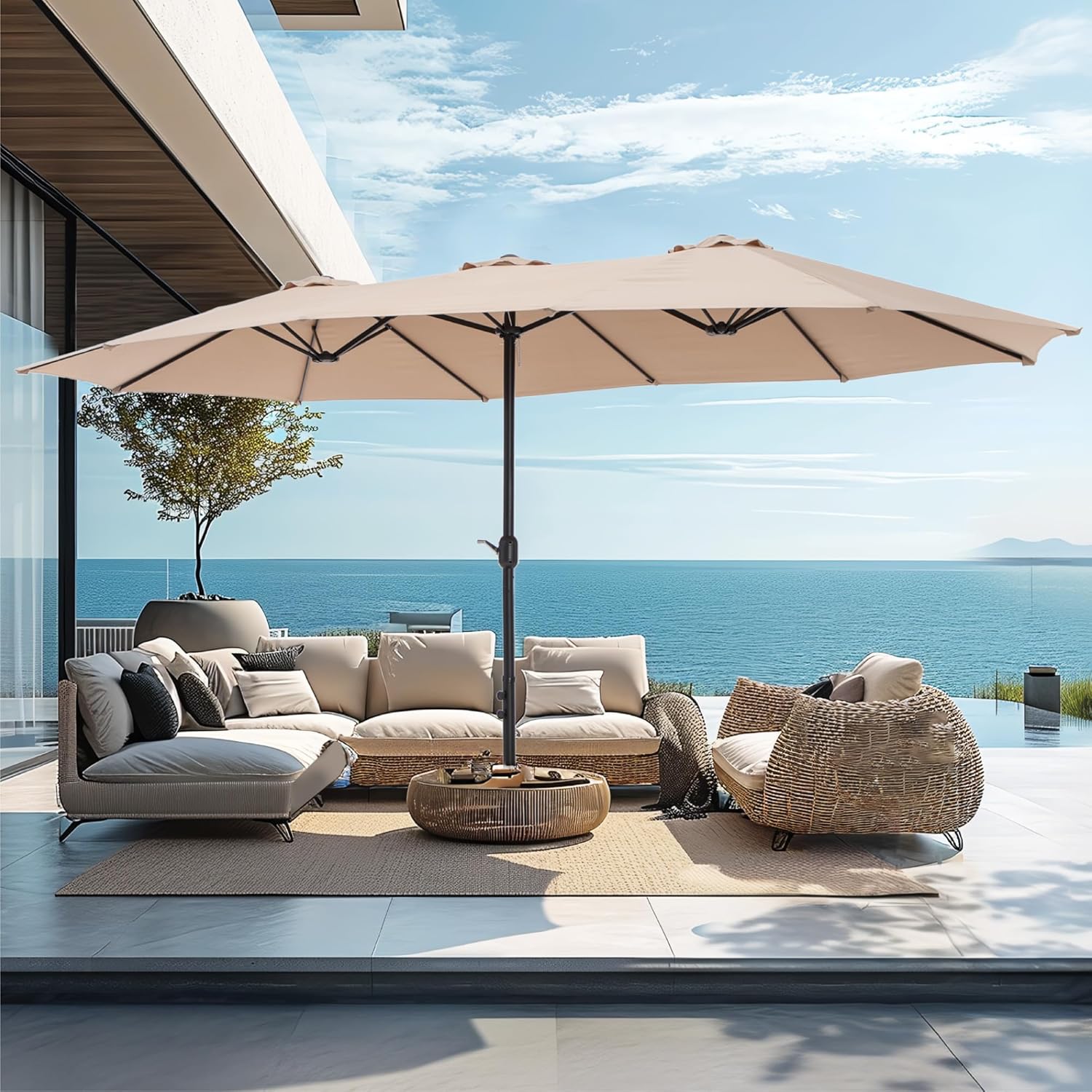 15ft Patio Umbrella with Base Included