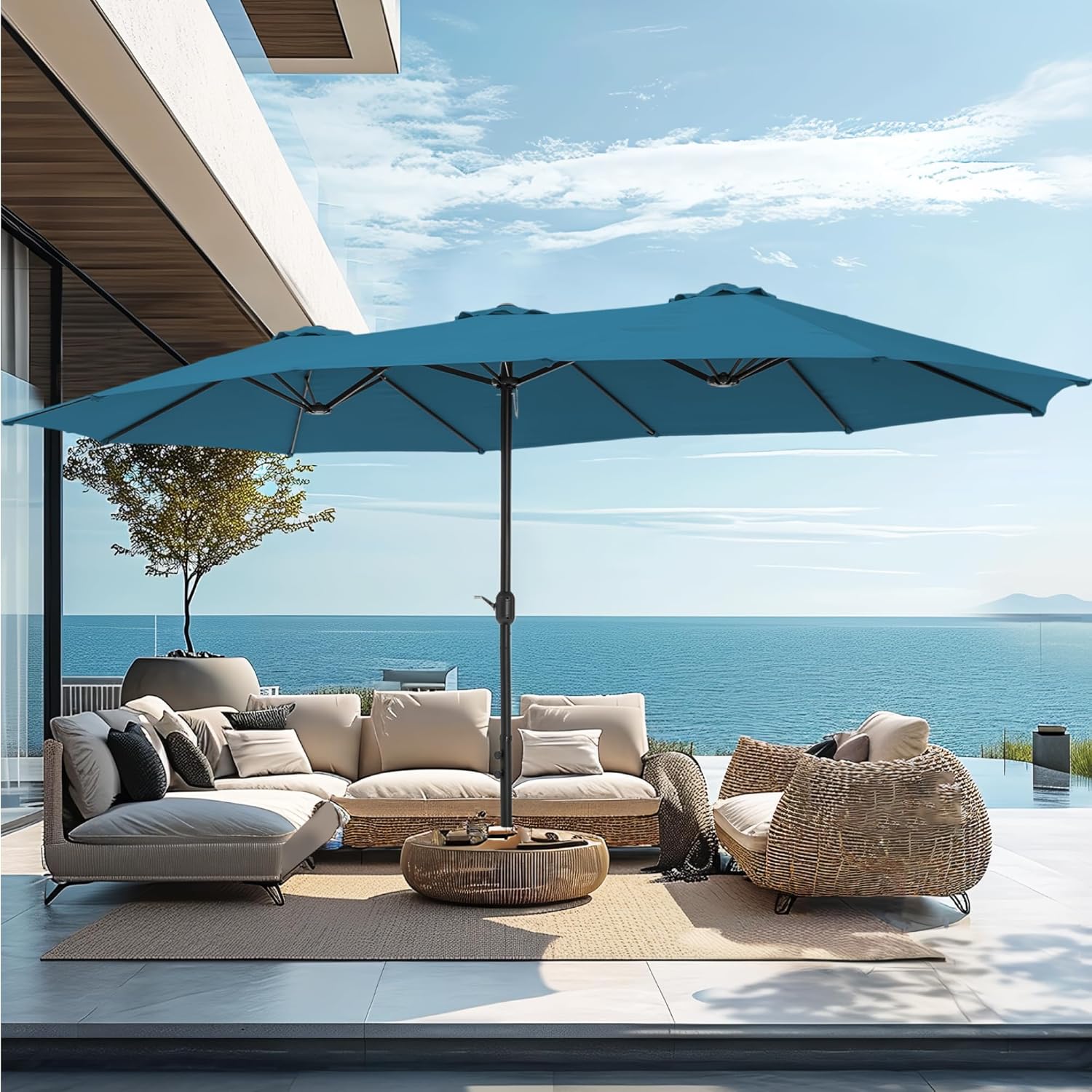 15ft Patio Umbrella with Base Included