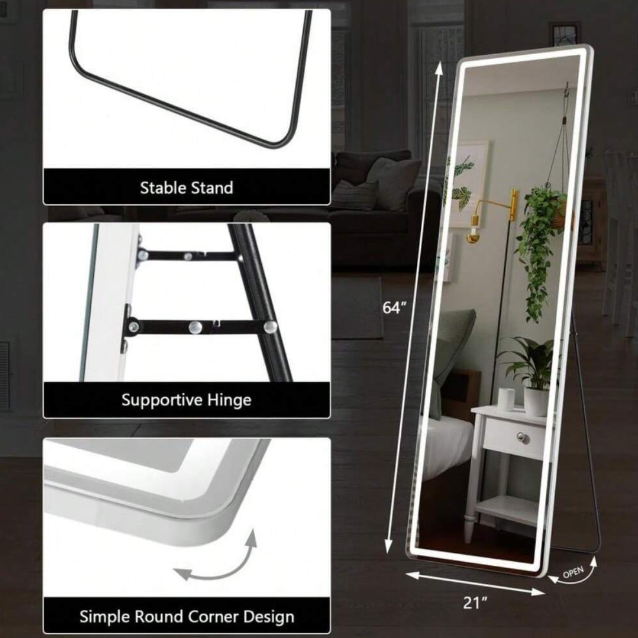 Tevolle LED Full-Length Mirror (162 x 53 cm)